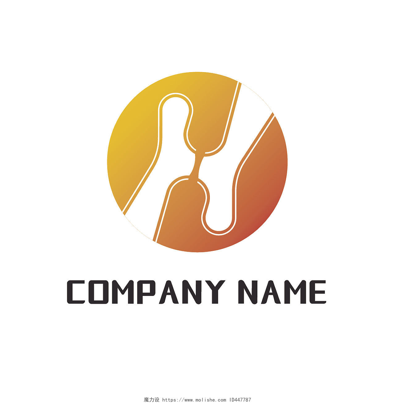 企业通用字母logo简约风图标橙黄色背景ai矢量素